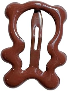 10 packs of forehead bangs broken hairpins cute and sweet bear side clip colorful dripping oil hollow (dark coffee)