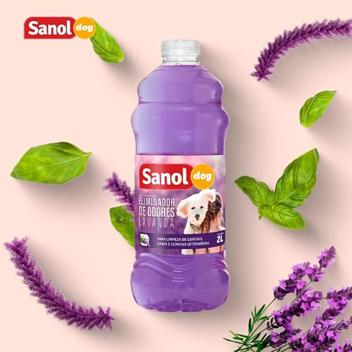 Eliminador de Odores Para Cães e Gatos, Lavanda, Sanol Dog, 2 litros, Roxo