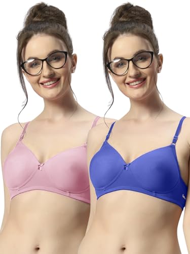 Image of SONARI Wire Free Padded Bra | Medium Padding for Support, Medium Coverage, Soft Cotton Polyester Material, Adjustable Straps with Hook & Eye Closure, Wash Only - 007