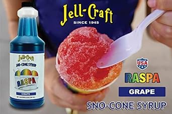 Jell-Craft Grape Snow Cone Syrup, Raspa, 1 Gallon - Great for frozen drinks, punch, slushie, snow cones, ice cream topping or aguas frescas