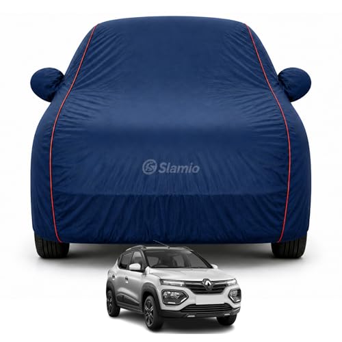 Image of Premium 100% Waterproof Car Cover for Renault's kwid 2019-2026 Models All-Weather, UV & Dust Protection | Heavy-Duty 3-Layer Fabric | Custom Fit with Mirror & Antenna Pockets | Navy Blue