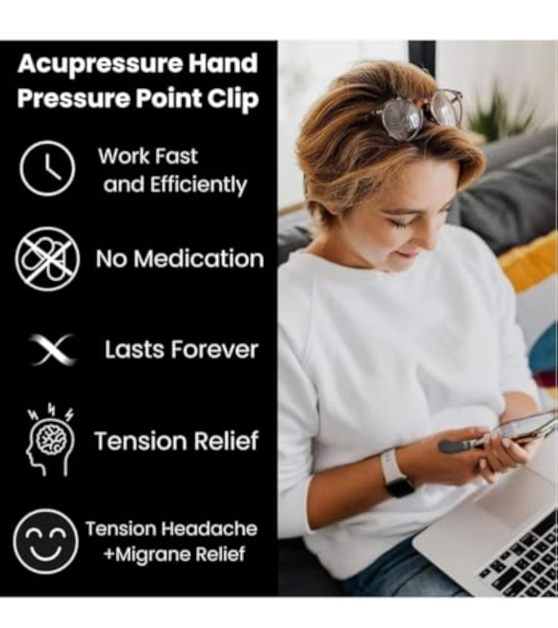 Sugar Control Acupressure Clip for Headache Relief
