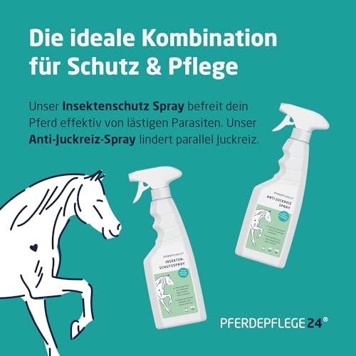 PFERDEPFLEGE24 Pferde Shampoo Anti Juckreiz 500ml - Juckreiz lindern & Haut regenerieren - Natürliches Pferdeshampoo gegen Milben, Pilz-, Floh & Parasiten