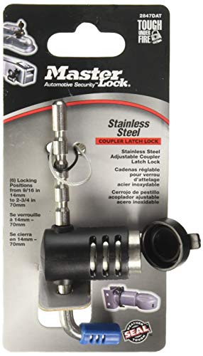 Master Lock Trailer Lock, Stainless Steel Adjustable Coupler Latch Lock, 2847DAT #1