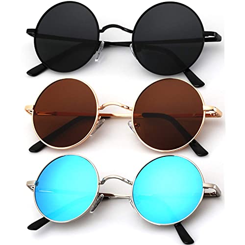 Round Polarized Sunglasses, 3 ct