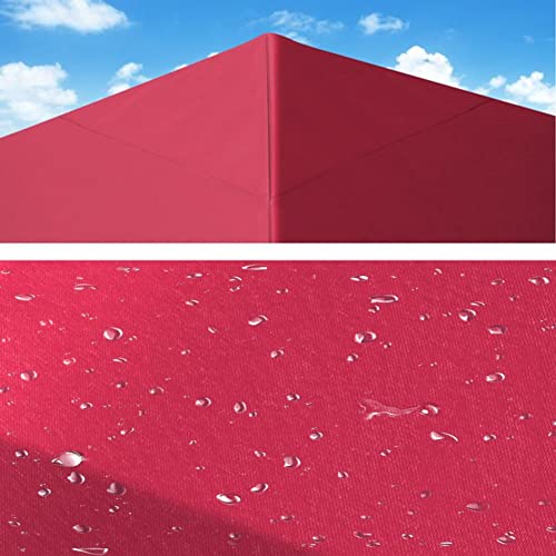 Tonnelle imperméable abri extérieur : auvent de rechange 3x3m robuste rouge vin - 7