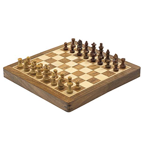 The Regency Chess Company Ltd 10 Pulgadas Deluxe Plegable de Madera Viaje Juego de ajedrez