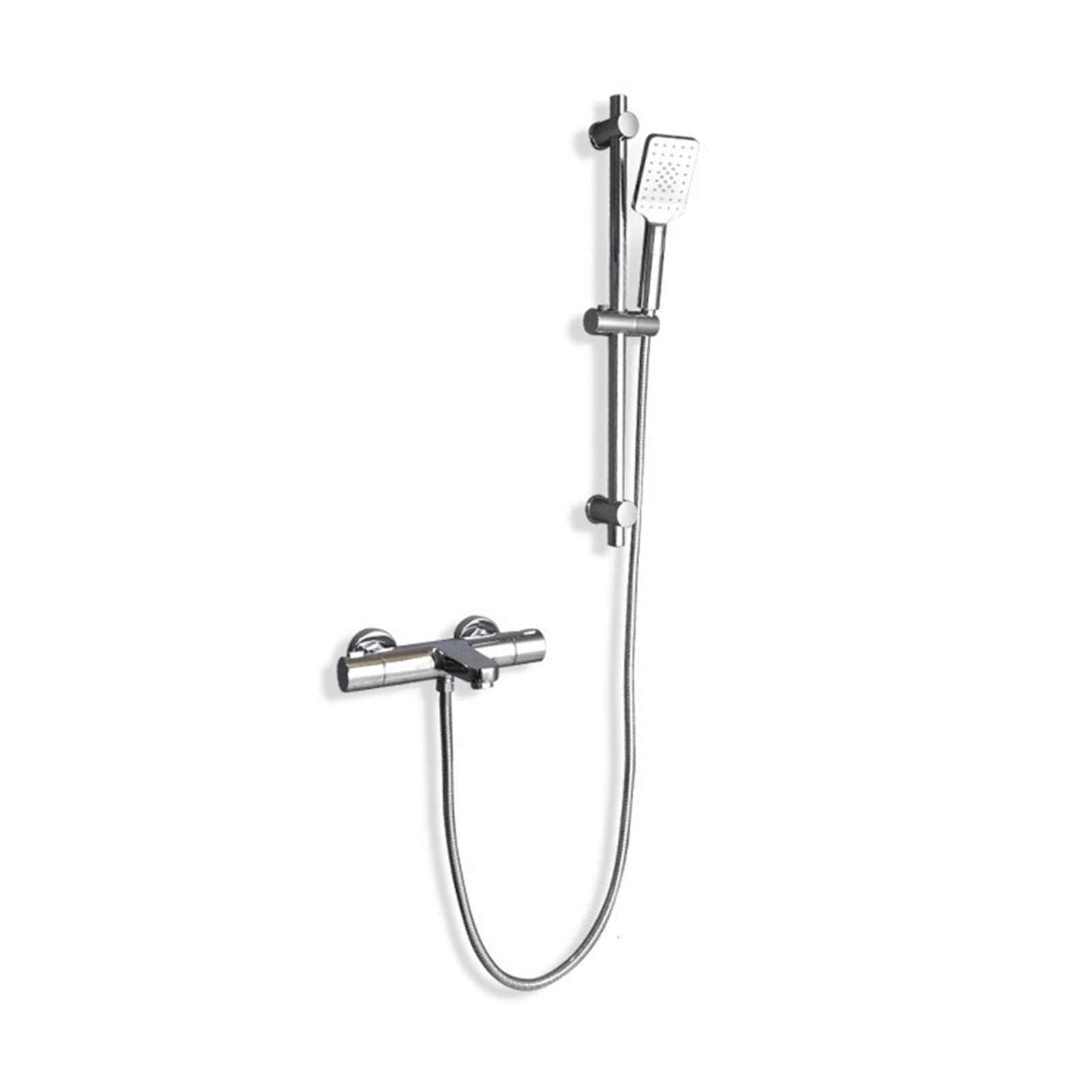 CWCQGH Bathtub Faucet Set Thermostat Bath Tap Brass Tub Mixer Tap Aerator Tub Filler with Two Water Outlets Tub Tap Plated,B