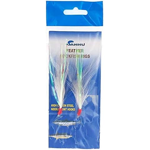 Sanhu Rock Cod Feather Rigs 7/0 White 10 Packs Cover