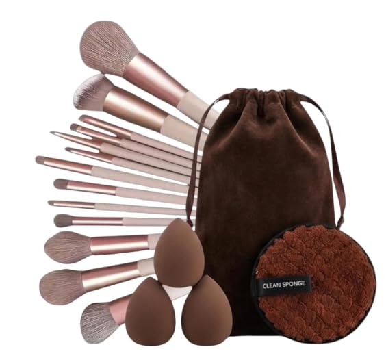 Professional Makeup Brushes 13 Piece Set Brown Colour | Foundation, Powder, Concealer, Eyeshadow, Blush, Highlighter, Eyebrow-image-42
