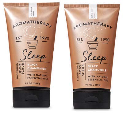 Bath and Body Works 2 Pack Sleep Black Chamomille Aromatherapy Smoothing Body Scrub 9.5 Oz.