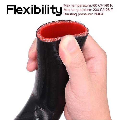 Image of 1-1 /4 inch 90 Degree Radiator Hose Rubber Elbow 4-Ply with 2PCS Stainless Steel T-Bolt Clamp for Turbo /Intercooler /Intake Piping