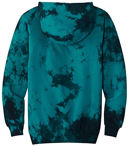 Joe's USA Crystal Tie-Dye Pullover Hoodie-M-Teal2