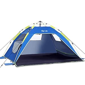 Glymnis Strandmuschel Quick Up Strandzelt Automatisches Strand Zelt mit Reißverschlusstür UV-Schutz 50+ Windschutz kleines Packmaß Strandzelt für 3 bis 4 Personen 1 Schnorchelmasken 41gaqowOeTL. SS300 Quick Up: Automatischer Aufbau und einfacher Abbau. Nur 10 bis 60 Sekunden Aufbauzeit (Quick Up System), einfacher im Abbau als eine selbstaufbauende Pop Up Strandmuschel
UV-Schutz 50+: UV 50+ Sonnenschutz, ideal für den Urlaub mit Kindern am Meer (Hinweis: Sie müssen immer noch Sonnenschutzmittel auftragen)
Luftiges Design: Das Netzfenster an seinen 3 Wänden sorgt für eine ausgezeichnete Belüftung. Die linke Tür mit einem Reißverschluss kann zur Belüftung geöffnet werden, sorgen für Belüftung und kühle Zeit am Meer
