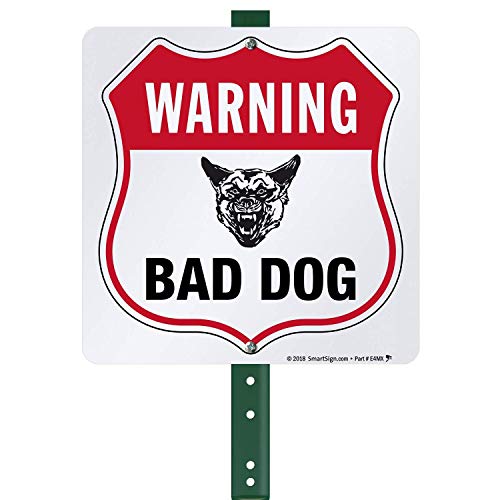 Panneau Warning Bad Dog dissuasif en aluminium résistant aux intempéries pour jardin