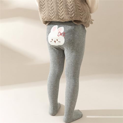 Toddler Girls Ribbed Knit Tights Baby Cute Bunny Thermal Footed Leggings Winter Warm Cotton Pantyhose Stockings3