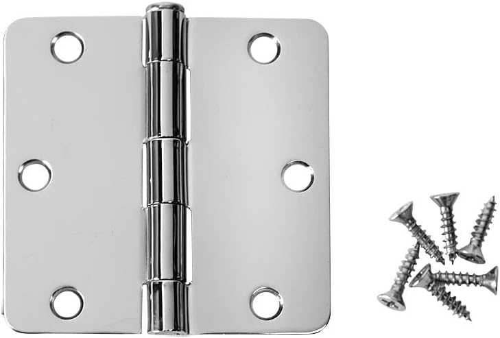 30 Pack - Cosmas Polished Chrome Door Hinge 3.5" Inch x 3.5" Inch with 1/4" Inch Radius Corners