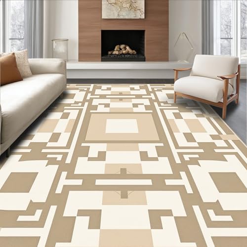 ODIKA Flatwoven High Traffic Area Rug 5x7, Retro Lattice Revival