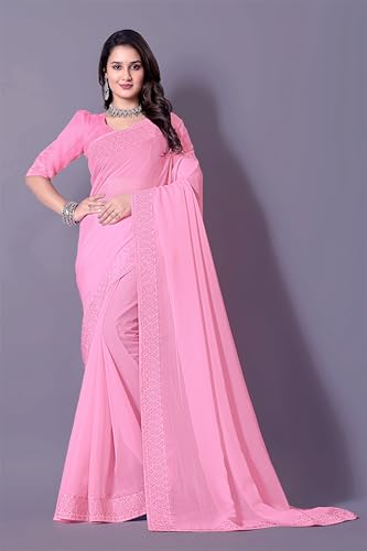 Image of FASHION Women's Trendy Banarasi Kanjivaram Navy Color Art Silk Saree with Blouse Material
