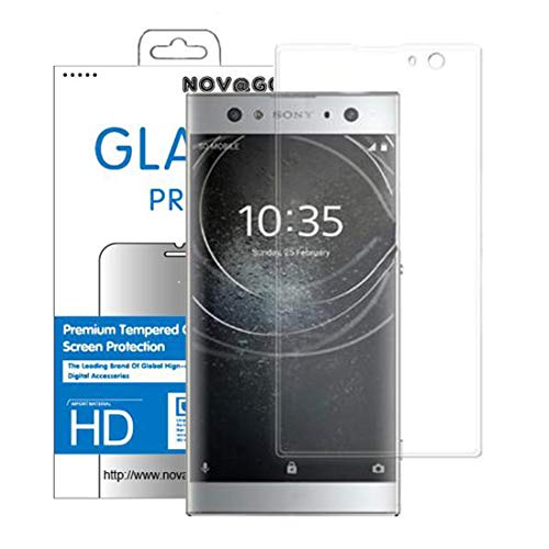 NOVAGO Compatible con Sony XA2- Protector de pantalla de cristal templado curvado 3D que protege toda la pantalla (x1, transparente)