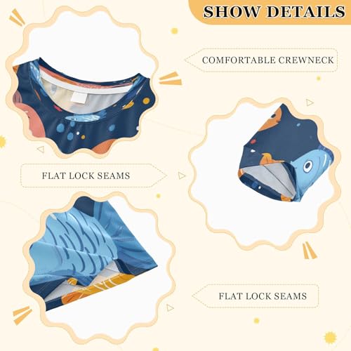 Cute Colorful Fish Boys Rash Guard Long Sleeve UPF 50+ Boys Swim Shirt Quick Dry Shirt for 3-12 Years3