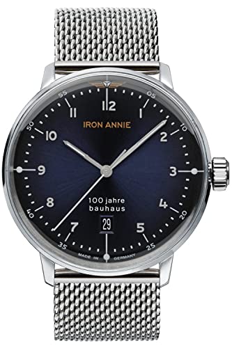 Iron Annie Bauhaus Herren Uhr analog Schweizer Quarzwerk mit Edelstahl Armband 5046M-3