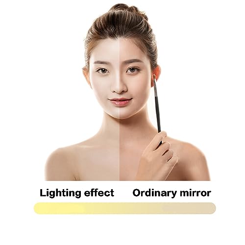 LED-Make-up-Spiegel mit 3 Farben, dimmbar, beschlagfrei, rund, beleuchteter Kosmetikspiegel für perfektes Make-up (warmes Licht + Antibeschlag)