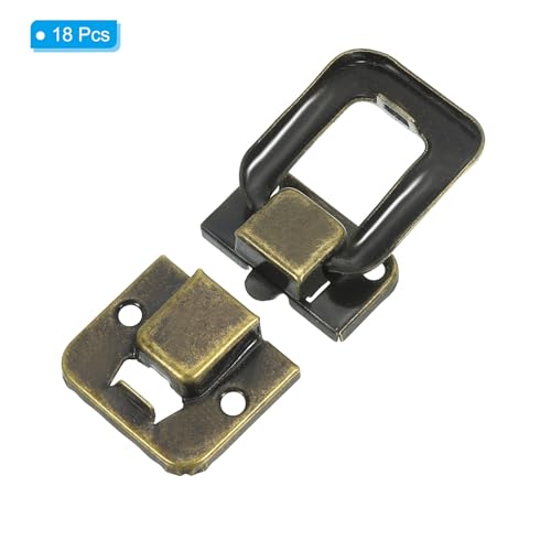 Image of PATIKIL Toggle Catch Lock 1.6 inch x 1 inch, 18 Pack Metal Buckle Hasp Lock Latch Clasp for Jewelry Box Wooden Case Decoration, Bronze