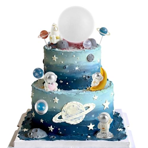 Lot de 6 décorations de gâteau astronaute pour fête spatiale