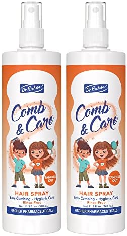 Dr. Fischer Hair Detangler Spray, Kids Hair Detangler, No need to rinse, Removes knots easily, Twin Pack (2 Bottles)