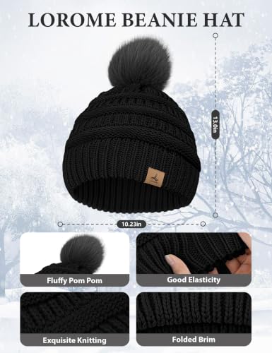 LOROME Winter Hat Scarf Gloves Set xx use - image 2