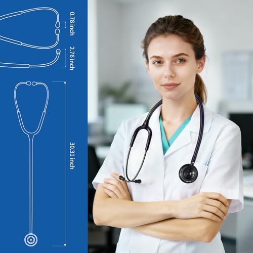 Image of Scian 30G-BK Stethoscope - Lightweight Design, Satin Tube - Essential Black Nurse Gear