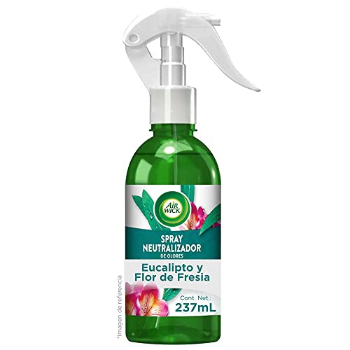 La mejor comparación de Aromas del mes. 45 Air Wick® Spray Neutralizador De Olores, Aroma Eucalipto y Flor de Fresia, 237 ml, Libre de Propelentes, Colorantes y Ftalatos