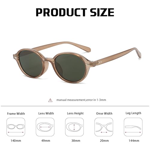 Trendy Oval Sunglasses for Women Retro Small Oval Sunnies 90s Designer Sun Glasses2