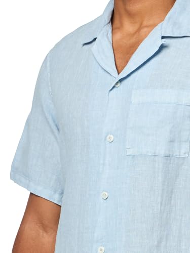 Lucky Brand Men's Short Sleeve Linen Camp Collar Shirt3