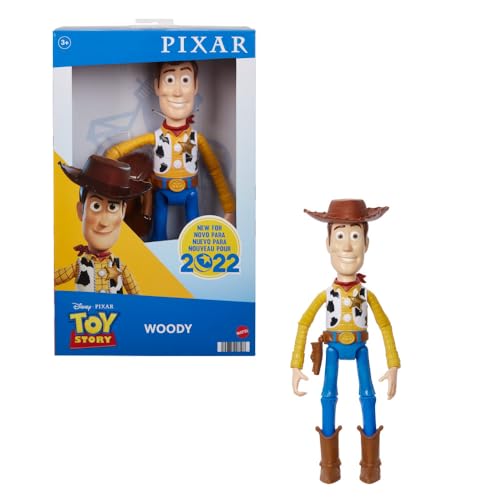 Mattel Disney and Pixar Toy Story Large Action Figure, Posable Woody Collectible in Signature Sheriff Look with Removable Hat, 12-inch Scale