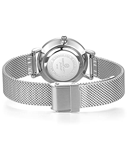 Damen Armbanduhr Analog Quarz Edelstahl Wasserdicht Mesh Ultradünne 32mm – Bild 6