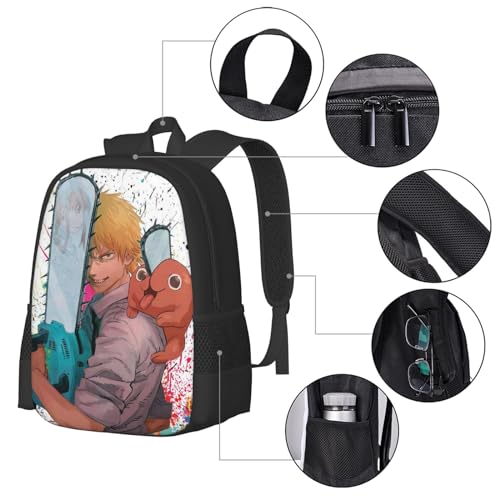 Chainsaw Man Backpack,3d Print Laptop Backpack Lightweight Casual Daypack Bookbag 16.5 In, 17 Inch4