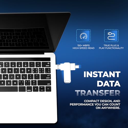 Image of Digitek (DDUD 128G V3.0) Metal Body 128GB Storage 3.0V Dual Drive Flash Drive, USB-A & Type-C, Pen Drive, Magnetic, X-Ray & Temperature Resistant, Use with Smartphones, Tablets, Macs & USB-A Computers