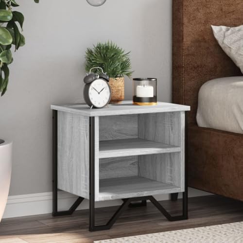 CKioict Mesa de Noche Industrial de Madera con Almacenamiento, Mueble de Dormitorio con Superficie Robusta y Fácil Limpieza, Estilo Decorativo para Habitación