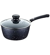 ＣＯＯＫＳＭＡＲＫ 片手鍋 18cm IH対応オール熱源対応 ガラス鍋蓋付 フッ素加工 ブラック