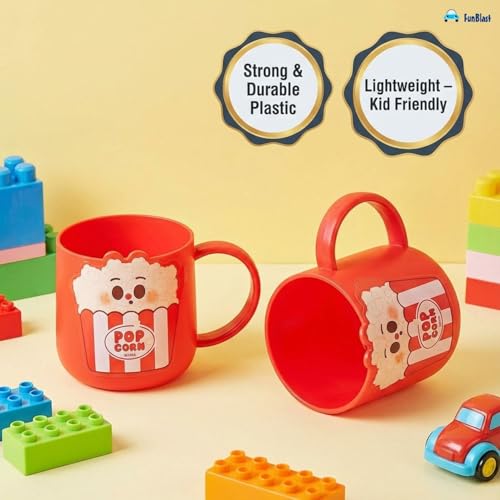 Image of FunBlast Milk Mug for Kids - 400 Ml; Unbreakable Mug for Kids, Milk Mugs for Kids Unbreakable - Milk Drinking Cup for Kids (Pop Corn)