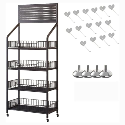 Rack de stockage noir 4 niveaux pour éviter le désordre des paquets de chips
