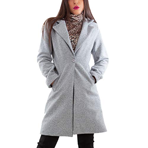 Manteau pour femme Toocool veste d'hiver en tissu gris pour le bureau