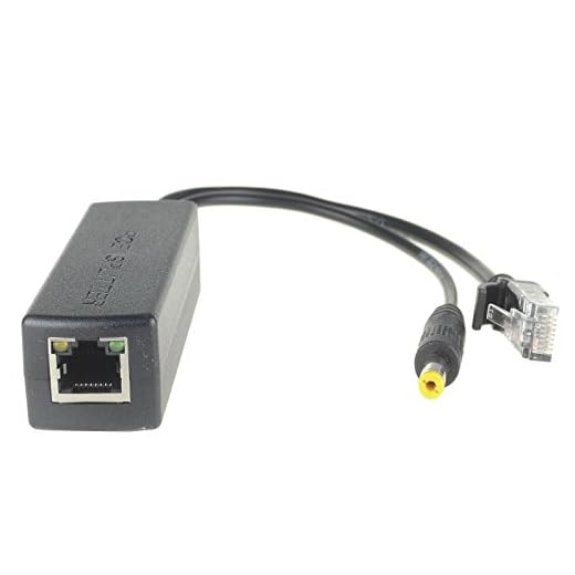 DSLRKIT Active POE Splitter Power Over Ethernet 48 V to 12 V compliant with IEEE802.3af 15.4 W