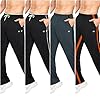 YuKaiChen Men's Athletic Open Bottom Pants Jogging Pants Mesh Mens Sweatpants with Pockets Black/Orange-XXL #4