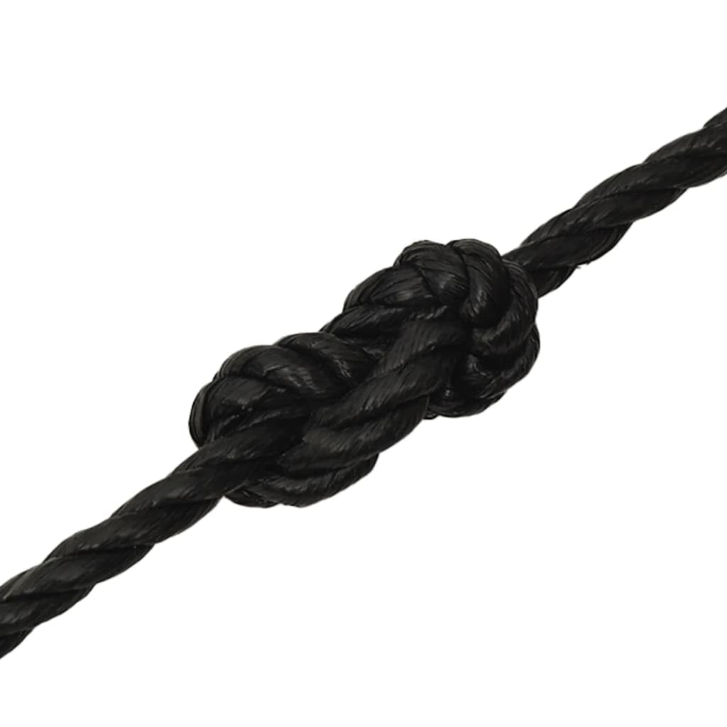 Arbeitsseil Schwarz 16 mm 100 m Polypropylen, Multifunktionale Polypropylenseil wetterfest PP Seil für Haushalt, Garten, Camping, Werkstatt und Landwirtschaft