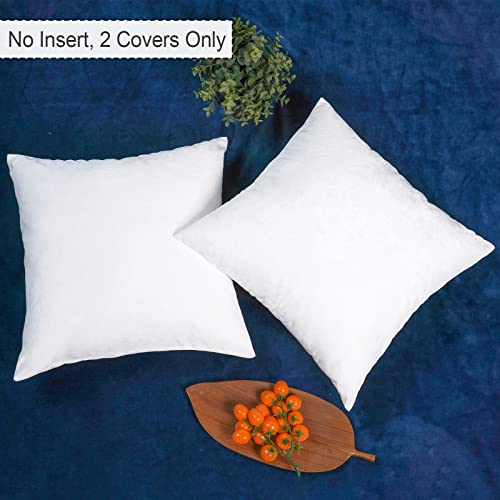 Phf Truly Velvet Throw Pillow Covers, 18"X18", No Insert, 2 Pack Color Gradient Cushion Covers, Ultra Soft Cozy Square Covers Shell For Luxurious Home Decorative, No Shedding, No Pilling, White #TOP2