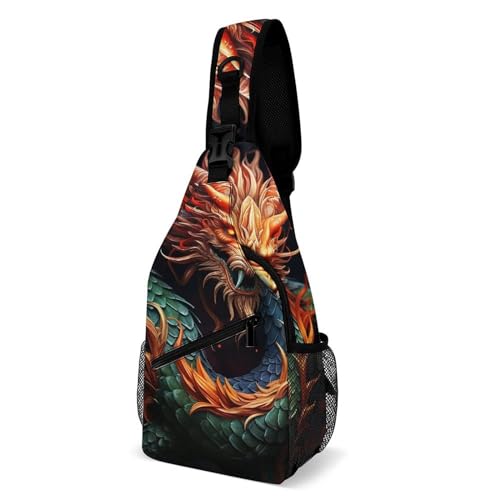 Sac banane femme motif dragon chinois et sac à dos à bandoulière voyage