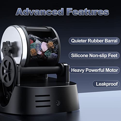 Brave Finder Professional Rock Tumbler Kit - Rock Polisher Tumbler Kit With Digital 9-Day Polishing Timer & 3 Speed Settings,4 Polishing Grits, Rough Gemstones, Stem Science Kit For Adults Kids #TOP5